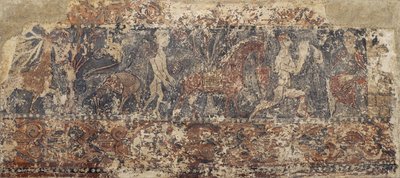 Profane Paintings from Sigena: Deer Eating Fruit from a Tree, Lion Holding a Naked Man and Dismounted by Unbekannt Unbekannt